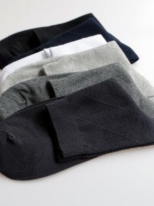 Business Casual Cotton Socks for Men Double Needle All Cotton Mid-Calf Anti-Odor Absorbent Large Size Spring Autumn Winter