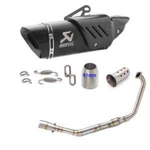 Realzion For Full System R15 v3 Mt15 Xsr 155 Big Elbow Link Middle Exhaust Pipe Slip-on with Silencer Fit R15V3 Xsr155