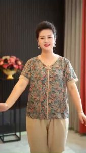 Đồ bộ cho mẹ mặc nhà trung niên bộ Lụa Pháp nữ trung niên cho mẹ-TL02