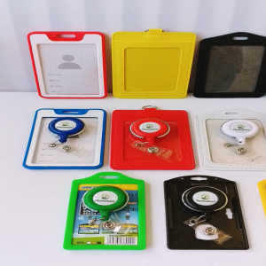 Gantungan Yoyo Id Card Putar Stainless Perhutani + Tempat/Holder Id Card