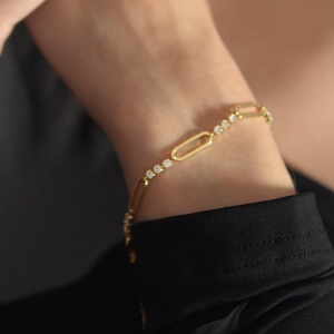 Mikana Mikuho Gold Plated Paper Clip Bracelet for Women chain link bracelets casual birthday gift