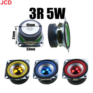 JCD 1pcs 3Ohm 5W 53MM Bluetooth Audio Radio Speaker 45mm External Magnetic Speaker Foam Yellow Blue Red Green Edge Bright Cap