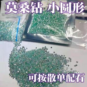 Green Moissanite Diamond 3mm 5mm Fragments Eight Hearts Eight Arrows Jewelry Setting Accessories Fashionable DIY Jewelry Parts