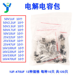 Direct Plug-In Electrolytic Capacitor Kit Fixed Capacitor Components Pack 1UF-470UF 10 Pieces Each of 12 Common Sizes