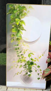 (100% ẢNH CHỤP) Tranh treo tường bình lá tropical nhiệt đới 2 bo viền chắc chắn kèm đinh
