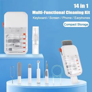 Newly Upgraded Portable Multi-Function Electronic Cleaner Kit for Keyboard Screen Phone Headphone Cleaning Tools 14-in-1