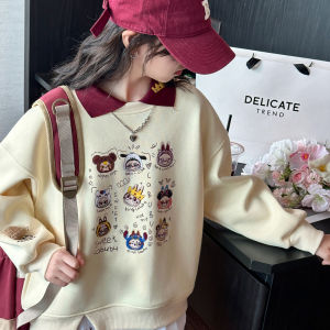 MPW | Girls Fashionable Long Sleeve Hoodie Spring Autumn Wear Casual Comfortable Breathable Machine Washable Polyester Blend Top
