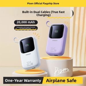 pisen | Built-in PD Fast Charging Cable Ultra-thin Mini Power Bank 20000mAh