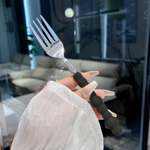 Stainless Steel Fork With Pearl Handle Multipurpose Tableware for Steak Salad Dessert and Pasta