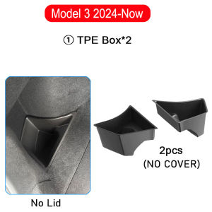 Trunk Organizer for Tesla Model 3 2024 2025 Waterproof Rear Trunk Storage Bins Side Box with Carpeted Lip Car Travel Accessories