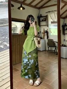 RELNLEX | Bộ Áo Dài Váy Phong Cách Pháp Thiết Kế Độc Đáo Size Lớn