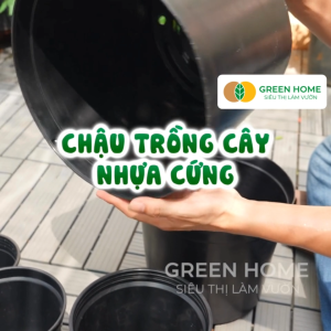 3 Chậu nhựa trồng cây Greenhome 28x24cm nhựa cứng Thoát nước tốt Đa dạng kích thước trồng cây hoa kiểng lá