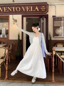 เสื้อคาร์ดิแกนไหมน้ำแข็งกันแดดสำหรับผู้หญิง ทรงบาง แขนยาว ปกโปโล สไตล์เกาหลี ปกติ ระบายอากาศได้ดี เสื้อคลุมคาร์ดิแกน