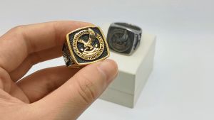 High Quality The Fraternal Order of Eagles Stainless Steel Rings for Men Deoetpatria Bull for Ate Kuya Gold Silver Fashion Mens Ring Size 8-13 RINGJ08-01LA60