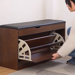 Lemari Sepatu Simple Bertingkat & Rak Sepatu dengan Bangku