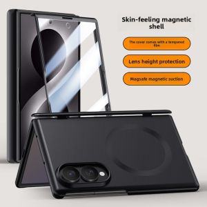 szhaiyu | Premium Skin Feel Frosted Magnetic Phone Case For Samsung Galaxy Z Fold 8 Ultra 7 6 With Tempered Glass Hinge Protective Cover