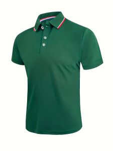 2025 Hot Sale Mens Summer Casual Breathable Comfortable Polo Shirt Mens Solid Color High Quality Short Sleeve T-Shirt