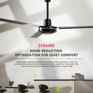 56 Inches Ceiling Fan 75W Strong Wind Energy Saving Electric Fan 3 Blades Metal Blades for Living Room School Office Storehouse Restaurant