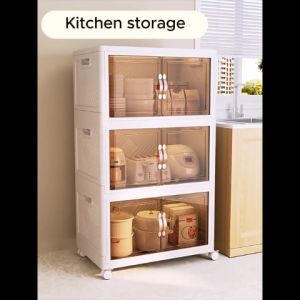 LaMoison Two Door Foldable Large Storage Box Stackable Storage Cabinet 2 Door With Magnetic Kotak Baju Rak Kasut - SC06