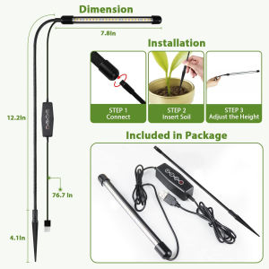 KEBINCPLED USB 5V Grow Lamp Full Spectrum Plant Lights With Control Fitolamp Lights Home Indoor Flower Seedling Clip Phyto Lamp