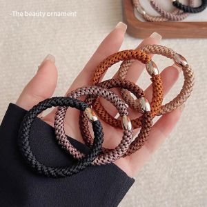 ยางรัดผมสีดำและสีน้ำตาลสำหรับผู้หญิง ยางรัดผมหนา ยางรัดผมหางม้า ยางรัดผมยืดหยุ่นสูง ทนทาน ตกแต่งผม