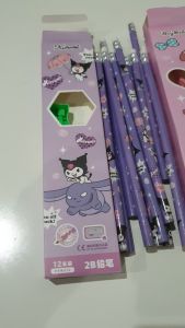 (ISI 12 PCS) PENSIL KAYU 2B PENCIL SANRIO KUROMI MELODY + RAUTAN