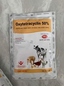 1 Gói Oxytetracycllin 50% 100g Phòng Và Xử Lý Tiêu Chảy Hô Hấp Tụ Huyết Trùng Thương Hàn Ở Gà Ngan Vịt Và Gia Súc