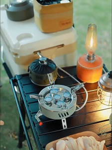 เตาแบบสะพายหลังไฟดับเพลิงชนิดปรับเตาสำหรับตั้งแคมป์ได้6800w กันลมได้เตาอบโพรเพนแบบพกพาสำหรับตั้งแคมป์เดินป่าแบกเป้ใช้งานกลางแจ้ง