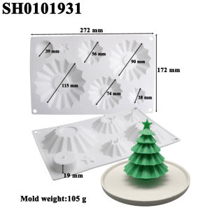 Novel Christmas Tree Design Silicone Cake Mould French Mousse Cake Mold Soap Moulds Kitchen Baking Supplies Chocolate Mould