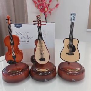 [MSIA SHIP] NOVELTY Retro Guitar Violin Lute Music Box Decorative Accessories Kotak Muzik Gitar Music School Lover Home Decoration Wall Shelf Cabinet Console Table Decor Souvenir Farewell Anniversary Birthday Christmas Gifts Hiasan Cantik 复古装饰 音乐盒