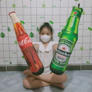 GỐI ÔM CHO BÉ SƠ SINH HÌNH CHAI BIA HENIKEN GỐI ÔM DÀI CHO BÉ NHỎ 2 TUỔI MẪU MỚI