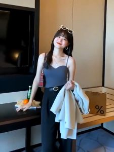 🦋 VEVE Summer Korean Crop Tops Sleeveless Padded Tops for Women