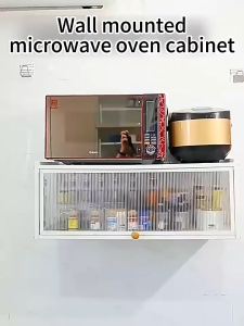 Wall-mounted Spice Shelf with Pegboard Organizer Kitchen Cabinet Hanging Storage Cabinet