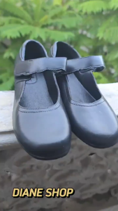 SHUTA Black Campus School Shoes Girls Round Toe Velcro Design Anti-Slip Rubber Sole Comfort Back To School Footwear Sizes 25-40