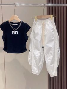 Girls Summer Lightweight Loose Mosquito-Resistant Casual Pants High Waist Long Trousers Childrens Clothing Kids Fashion