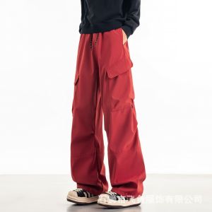 Men Loose Autumn Cargo Pants Loose Work Pants Wide-leg Sports Pants Quick-dry Work Long Pant Outdoor Climbing Straight-leg Pants