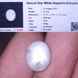 natural white sapphire star ceylon safir srilanka no treatment