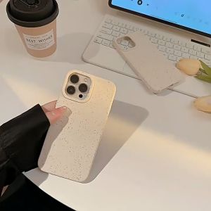 CASE IPhone XR 11 13 12 14 15 Pro MAX XS MAX 7Plus 8Plus SE 7 8 6 6 S Plus 2032 Case Ramah Lingkungan Wheat Case TPU Lembut Shockproof Perlindungan Sederhana Kuning Putih Pink