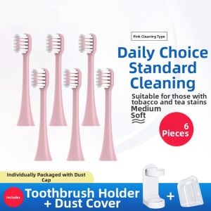 Soft Bristle Adult Electric Toothbrush Head Compatible with KUVMIEA Sonic Toothbrush Y8/Y9 Universal Replacement Head Deep Cleaning