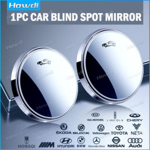 1pc Round Frame Convex Blind Spot Mirror Safety Driving Wide-angle 360 Degree Adjustable Clear Rearview Mirror