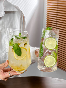 Ins Style Glass Cup for Cold Drinks And Soda Water Simple Design Transparent Single Layer Universal Cup for Restaurants And Home