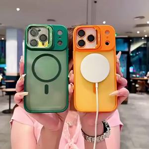 Includes Lens Protector And Lens Stand Phone Case For iPhone 17 17 ProMax 16 15 13 12 14 11 Cover Funda Magnetic Hard Shockproof