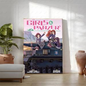 Bandai | Girls und P-Panzer More Love-Love O-Operation! Poster Wall Art Poster Sticker for Living Room Bar Bedroom Home Decoration