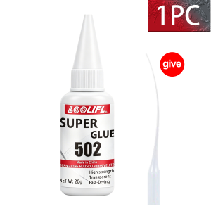 LOOLIFL | New 502 Super Glue Fast Drying Extra Strong Bond Instant Adhesive For Plastic Metal Rubber Home Decor Glass Rubber Leather Wood