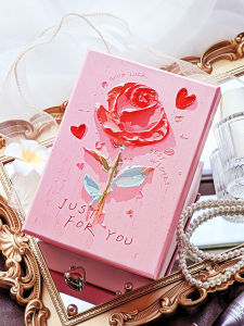 Birthday Gift Box Empty Box Valentines Day Gift Box Premium Feeling Proposal Box for Girls Hand-drawn Decorative Element