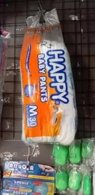 Happy pants diaper small ₱215medium ₱225 large ₱230 xl 235 xxl ₱250 30 pcs per pack. pls chat me the size of your order.