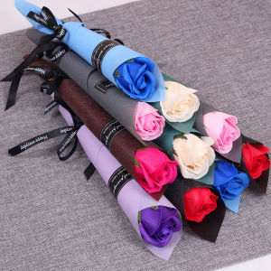 10 Pcs Single Rose Soap Flowers - Perfect for Teachers Day Valentines Day Corporate Events Mall Opening & Promotional Gifts