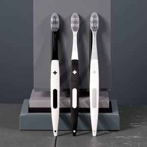 แปรงสีฟันแบบเกลียว 2 ชิ้น ขนแปรงความแข็งปานกลาง คุณภาพพรีเมียม ดูแลสุขภาพฟันและเหงือก พกพาสะดวกสำหรับคู่รัก