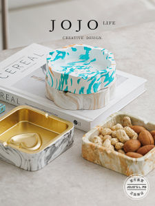 Creative Trendy Office Home Use JOJOS L. PD.Thermal Ashtray High-End Sensation Ceramic Simple Modern Style Decorative Accessory