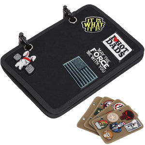 Outdoor Morale Badge Storage Board Tactical Badge Patch Holder Board Display Flip-Page Patch Badge Organizer Removable Binders